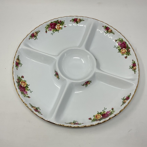 Royal Albert Old Country Roses Chip & Dip Platter (new old Stock never used) - Picture 6 of 9